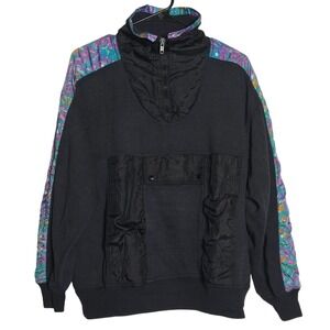 Vintage Chinawear Morsly Quarter Zip Pullover Large Retro Colorblock Hiphop 90s